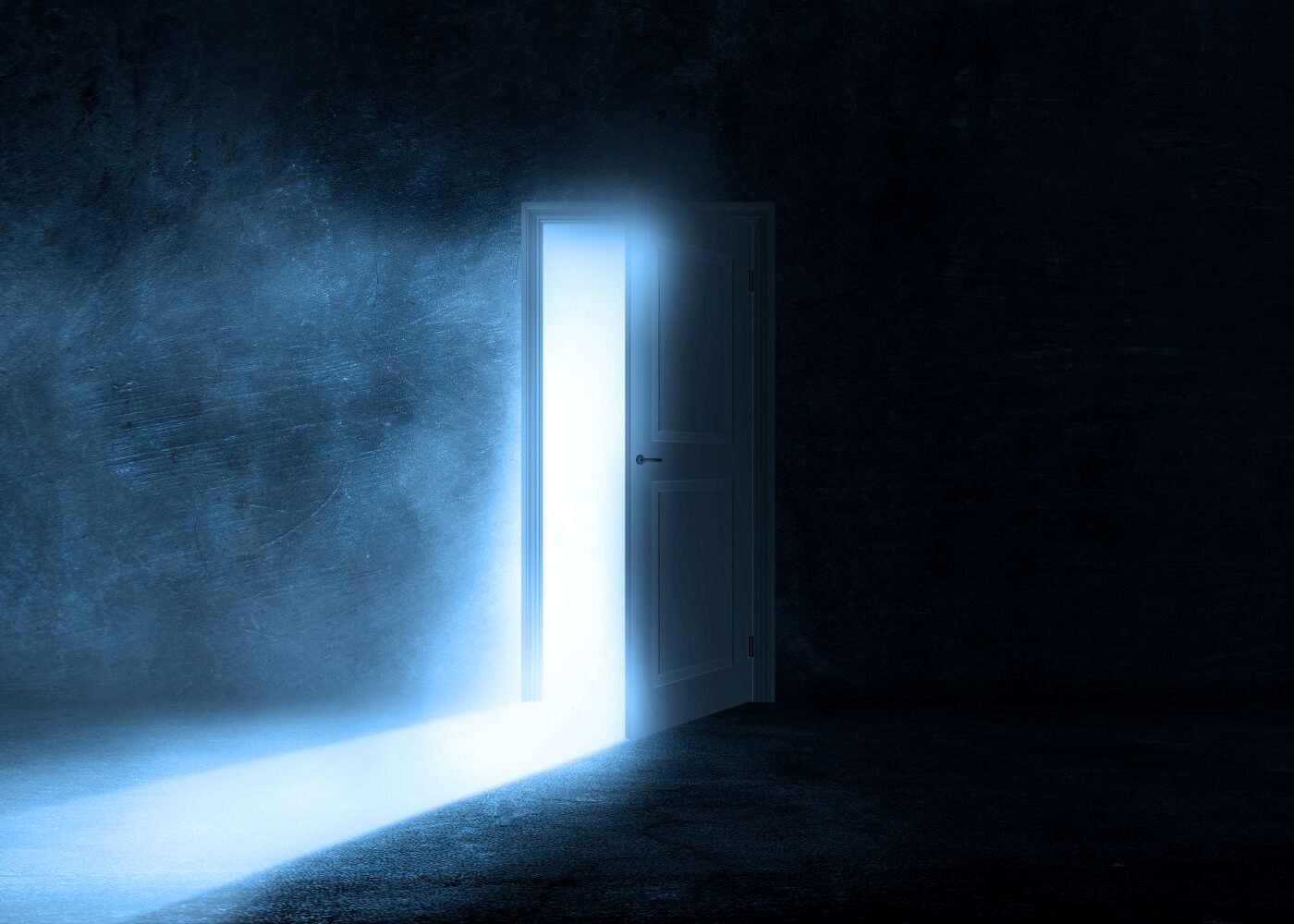 Open door with light pouring out